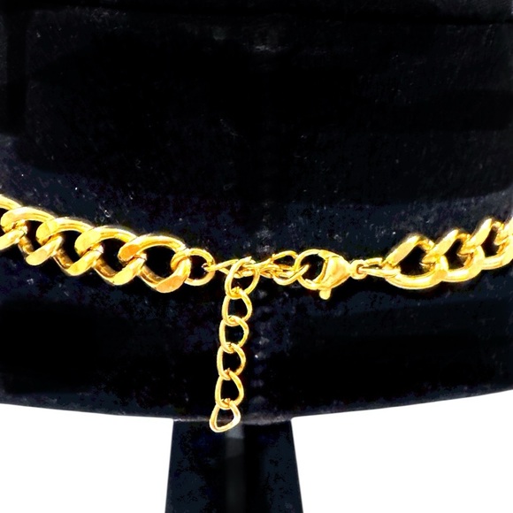 TORY BURCH STATEMENT 18K GOLD OVER BRASS NECKLACE - Picture 2 of 4